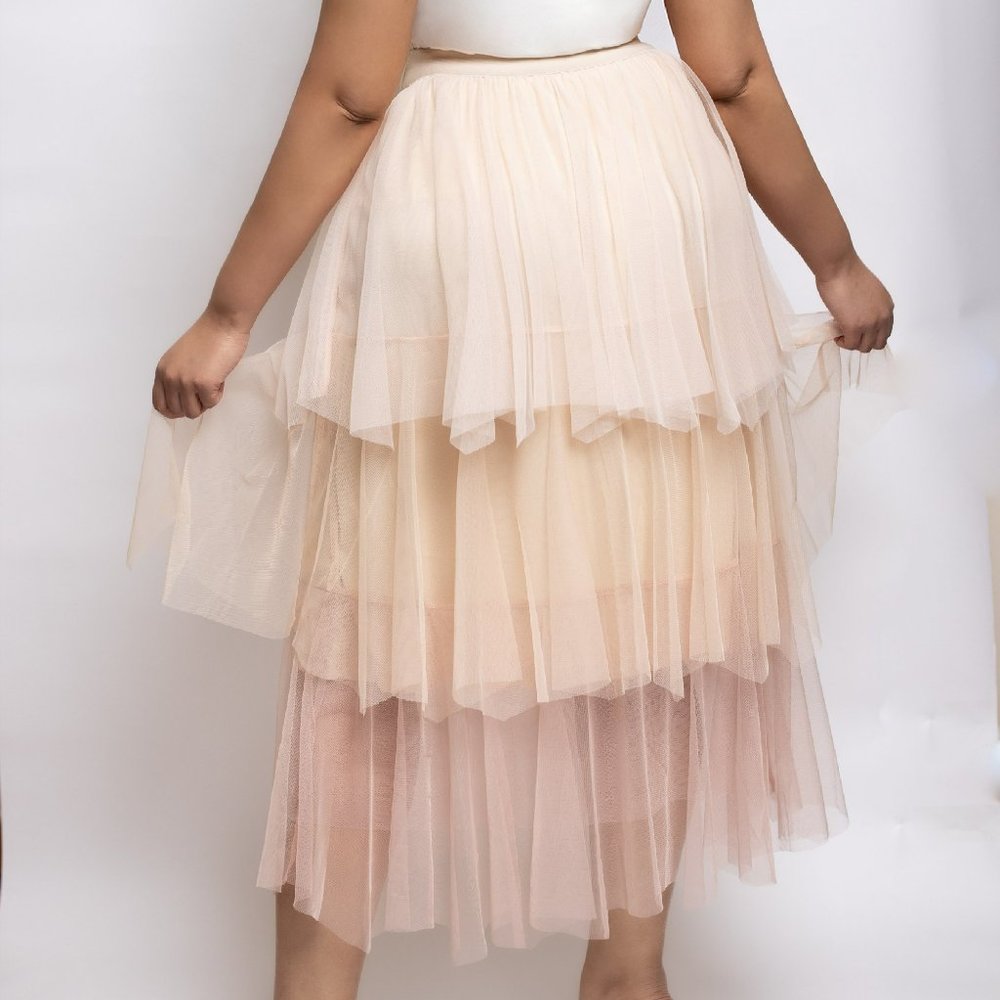 Whisk Me Away Layered Tulle Midi Skirt - Picture 3 of 3